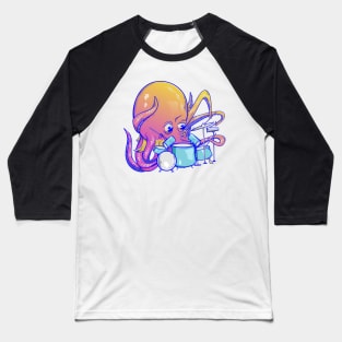 Octopus Drumming Baseball T-Shirt